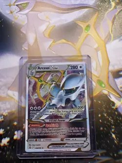 Pokemon TCG Arceus VSTAR Holo Card 123/172 Brilliant Stars Metal Card Promo - Image 1
