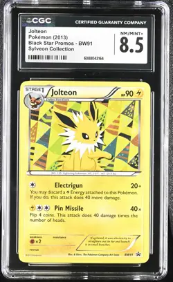 CGC 8.5 Jolteon 2013 Black Star Promos BW91 Holo Pokemon Card - Image 1