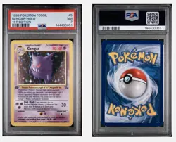1999 Pokemon TCG Fossil 1st Edition Gengar Holo Rare Card 5/62 PSA - Image 4