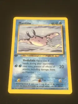 2000 Mantine #64 Neo Genesis 1st Edition Regular Pokemon Card Common - Image 1