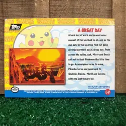 Topps Pokemon A GREAT DAY First Movie Pikachu Vacation Vintage Card #58 ~ 1998 - Image 2