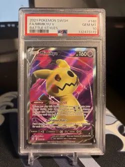 Pokemon TCG Mimikyu v Full Art Holo Rare Card 148/163 PSA 10 - Image 1