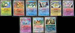 Pokemon EEVEE Reverse Holo Complete 9 Card Bundle Terastal Festival SV8a Japan - Image 1