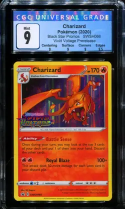 CGC 9 Charizard SWSH 066 Vivid Voltage PreRelease Holo Stamped Pokemon Card - Image 1