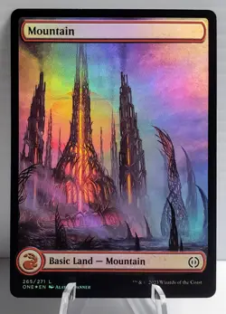 X 1 Mountain Full Art FOIL Phyrexia All Will Be One Land 265 MTG Magic - Image 1