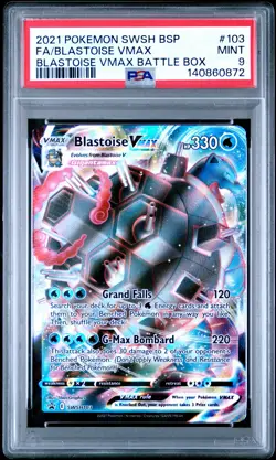 2021 POKEMON SWSH BLACK STAR PROMO #103 FULL ART/BLASTOISE VMAX PSA 9 - Image 1