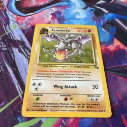 1999 Pokemon Aerodactyl Holo Rare 1st Edition Fossil 1/62 LP - Image 4