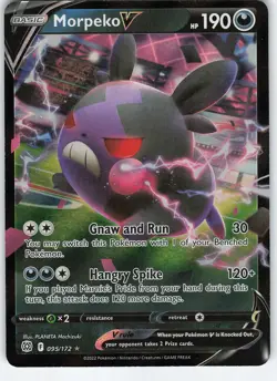 Morpeko V 095/172 Ultra Rare Holo SWSH09: Brilliant Stars NM Pokemon - Image 1