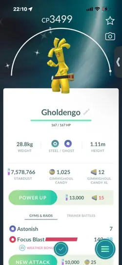 Pokemon Go Shiny Gholdengo ( High CP) - Image 1