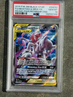 2019 Pokemon Mewtwo & Mew GX Power Partnership Tin Promo New Cert #SM191 PSA 10 - Image 2