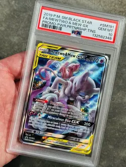 2019 Pokemon Mewtwo & Mew GX Power Partnership Tin Promo New Cert #SM191 PSA 10 - Image 3