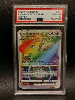 Pokemon Dragonite VSTAR 081/078 Secret Rare Full Art Holo English PSA 10 - Image 1
