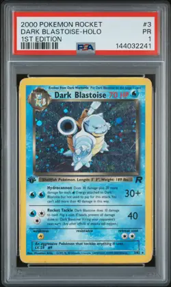 2000 POKEMON ROCKET 1ST ED #3 DARK BLASTOISE-HOLO PSA 1 - Image 1