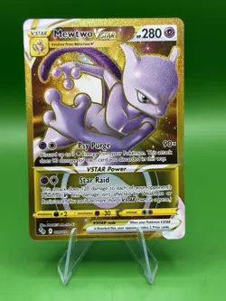 Pokemon Mewtwo VSTAR 086/078 Gold Secret Rare Pokemon GO Holo - Image 1