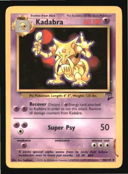 Kadabra 46/130 Uncommon Base Set 2 Pokemon Lightly Played - Image 1