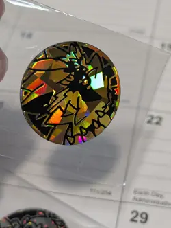 Pokemon Collection Mini Flip Coin Token Zaraora Gold CRACKED ICE - Image 1