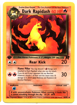 2000 Pokemon Team Rocket 1st Edition Dark Rapidash #44/82 NM - Image 1