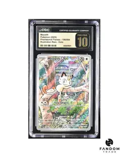 CGC 10 PRISTINE Meowth 106/094 Pokemon Phantasmal Flames Illustration Rare - Image 1