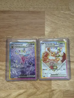 Pokemon TCG Prismatic Evolutions Espeon EX 155/131 SIR Near Mint + Evee Promo - Image 1