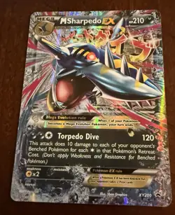 MEGA SHARPEDO EX XY200 Promo 210 HP Water Dark Pokemon Card MINT - Image 1