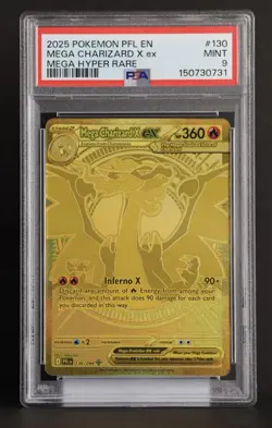 Mega Charizard X ex 130/094 Mega Hyper Rare Pokemon Phantasmal Flames PSA 9 - Image 1