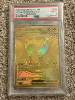 Pokemon TCG - Mega Charizard X EX 130/094 Hyper Rare - Phantasmal Flames - PSA 9 - Image 1