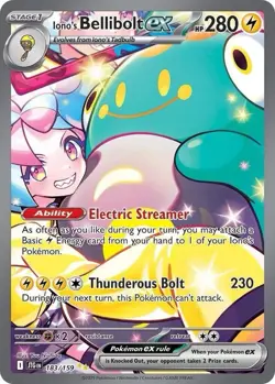 Pokemon Iono's Bellibolt EX Special Illustration Rare Holo 183/159 Sv09 - Image 1