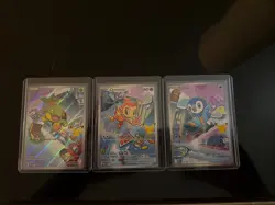 Pokemon 1st Partner Illustration Collections Turtwig #40 Chimchar #41 Piplup #42 - Image 1