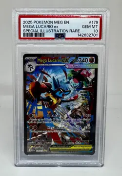2025 Pokemon Mega Lucario EX SIR # 179/132 PSA 10 GEM MINT Mega Evolutions - Image 1