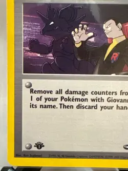 Pokemon 1st Edition Gym Heroes Giovanni's Last Resort Trainer Rare 105/132 LP - Image 4