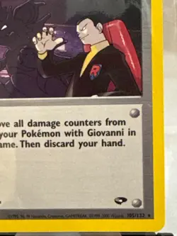 Pokemon 1st Edition Gym Heroes Giovanni's Last Resort Trainer Rare 105/132 LP - Image 5