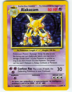 Alakazam - Holo - 1/102 Base Set - Pokemon TCG - 1999 - Image 1