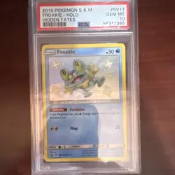 PSA 10 Pokemon Froakie Hidden Fates Shiny Vault Holo SV11/SV94 2019 Basic HP50 - Image 1