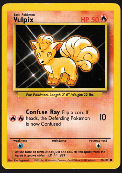 Vulpix 68/102 Base Set Pokemon TCG Card LP - Image 1