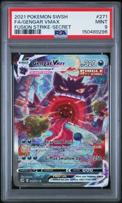 Pokemon 2021 Gengar VMAX 271/264 Full Art Secret Rare Fusion Strike PSA 9 - Image 1