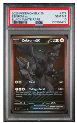2025 POKEMON BLK EN-BLACK BOLT BLACK WHITE RARE #172 ZEKROM EX PSA 10 - Image 1