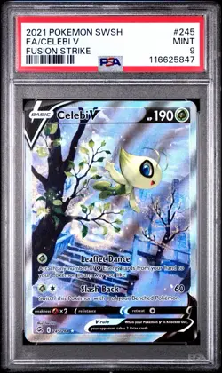 Pokemon Celebi V (Alternate Full Art) 245/264 Swsh08: Fusion Strike Holo PSA 9 - Image 1