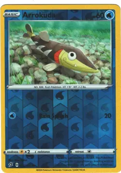 Arrokuda 52/192 Rebel Clash Reverse Holo Common Pokemon TCG - Image 1