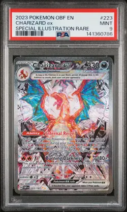 2023 POKEMON OBF EN-OBSIDIAN FLAMES SPECIAL ILLUSTRATION RARE CHARIZARD EX PSA 9 - Image 1