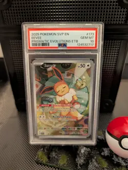Pokemon TCG Eevee Prismatic Evolutions Promo SVP173 - PSA 10 GEM Mint - Image 1