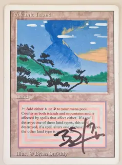 MTG Magic - Volcanic Island Revised - Altered by original artist Brian Snoddy GD - Image 1