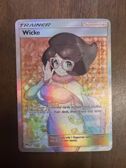 Wicke 147/147 SM Burning Shadows 2017 Full Art Holo Pokemon Card TCG NM - Image 1