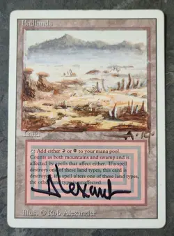 MTG Magic - Badlands revised -Altered and Signed by original artist Alexander-LP - Image 1