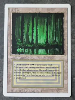MTG Magic - Bayou revised - Altered and Signed by original artist Myrfors - EX - Image 1