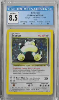 CGC 8.5 Snorlax 11/64 Jungle 1999 Holo WOTC Pokemon Card Sub-Grades - Image 1
