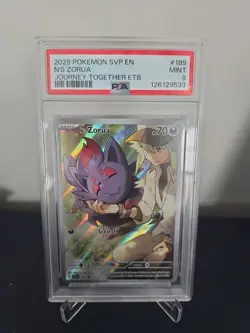 PSA 9 N's Zorua 189 Sv: Scarlet & Violet Promo Cards Holo ETB - Image 1