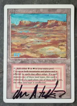 MTG Magic - Plateau revised - Altered and Signed by original artist Tucker - LP - Image 1