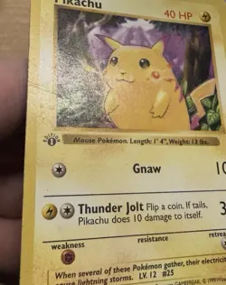 Pikachu red cheeks 58/102 shadowless base 1st first edition TCG Pokemon card - Image 5