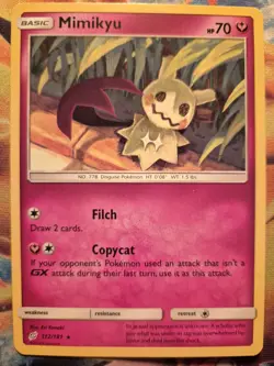 Mimikyu Non Holo Rare Pokemon Card, Team Up, 112/181 - Image 1