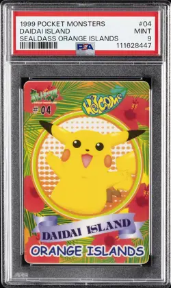 1999 POCKET MONSTERS SEALDASS ORANGE ISLANDS #04 DAIDAI ISLAND PSA 9 - Image 1